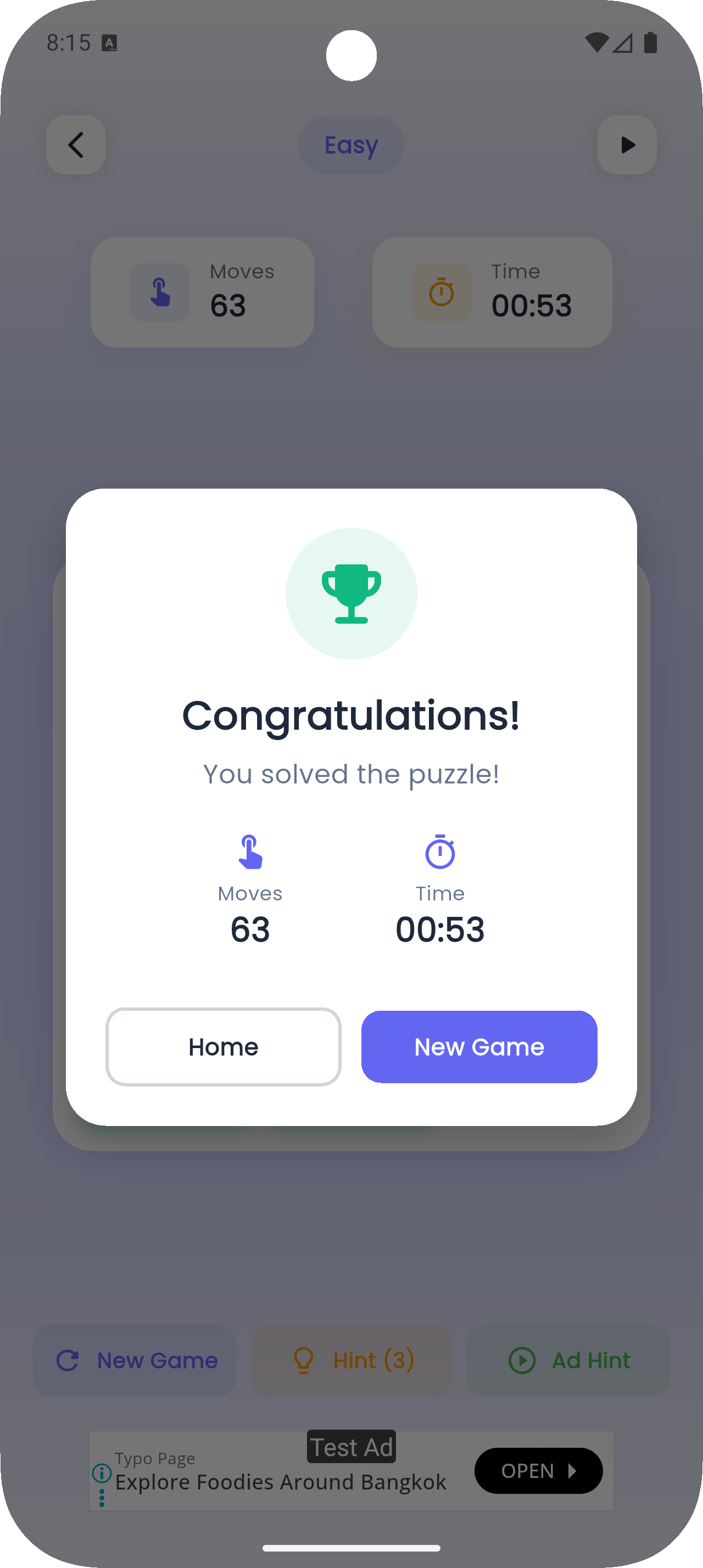 Slide Puzzle Victory Screenshot